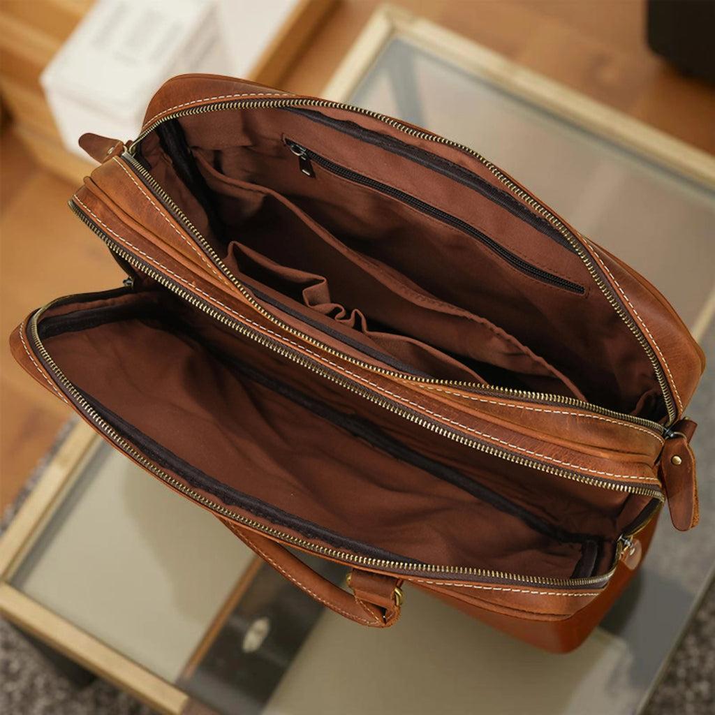 Leather Laptop Bag for Men - Mini Isaacare