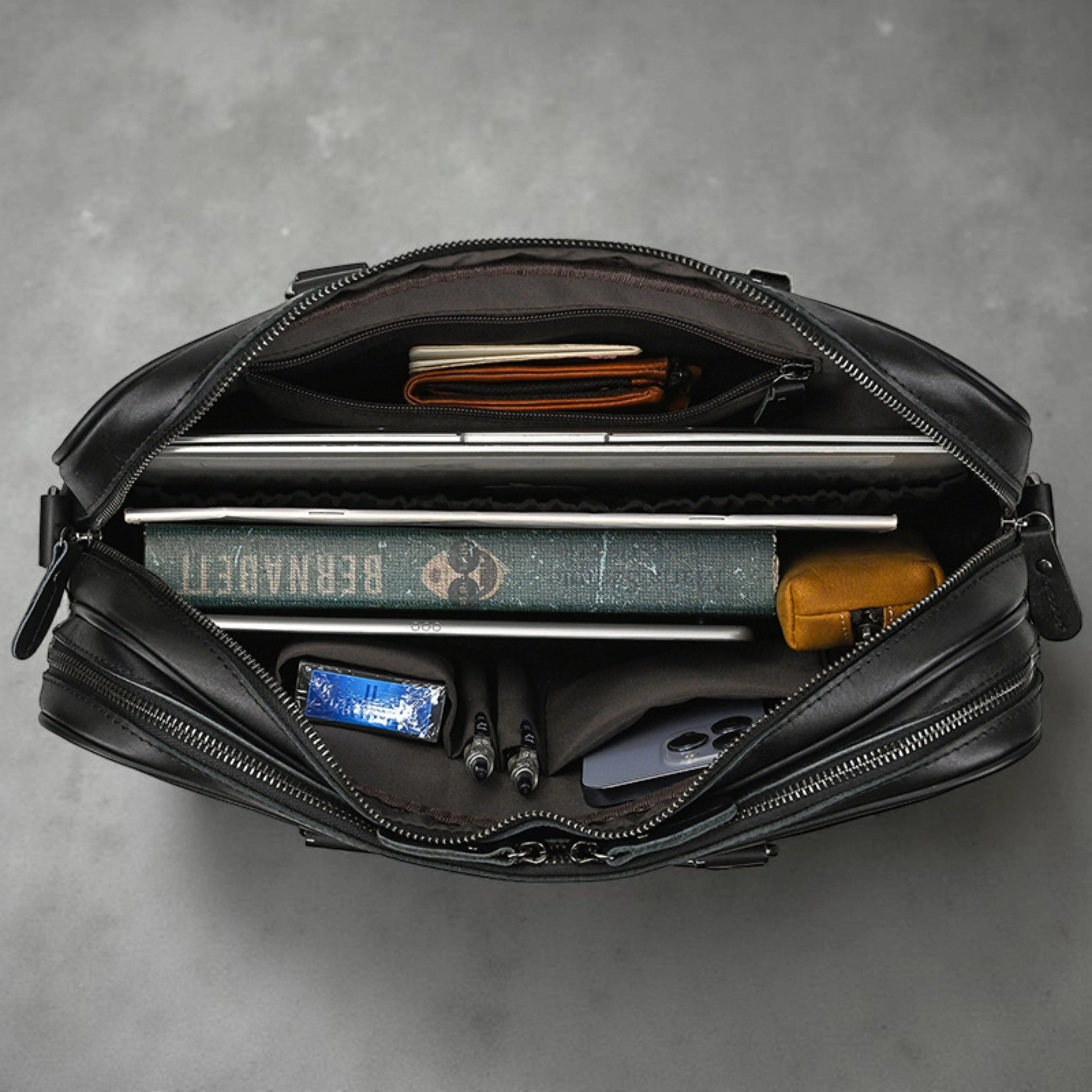 Leather Laptop Bag for Men - Mini Isaacare