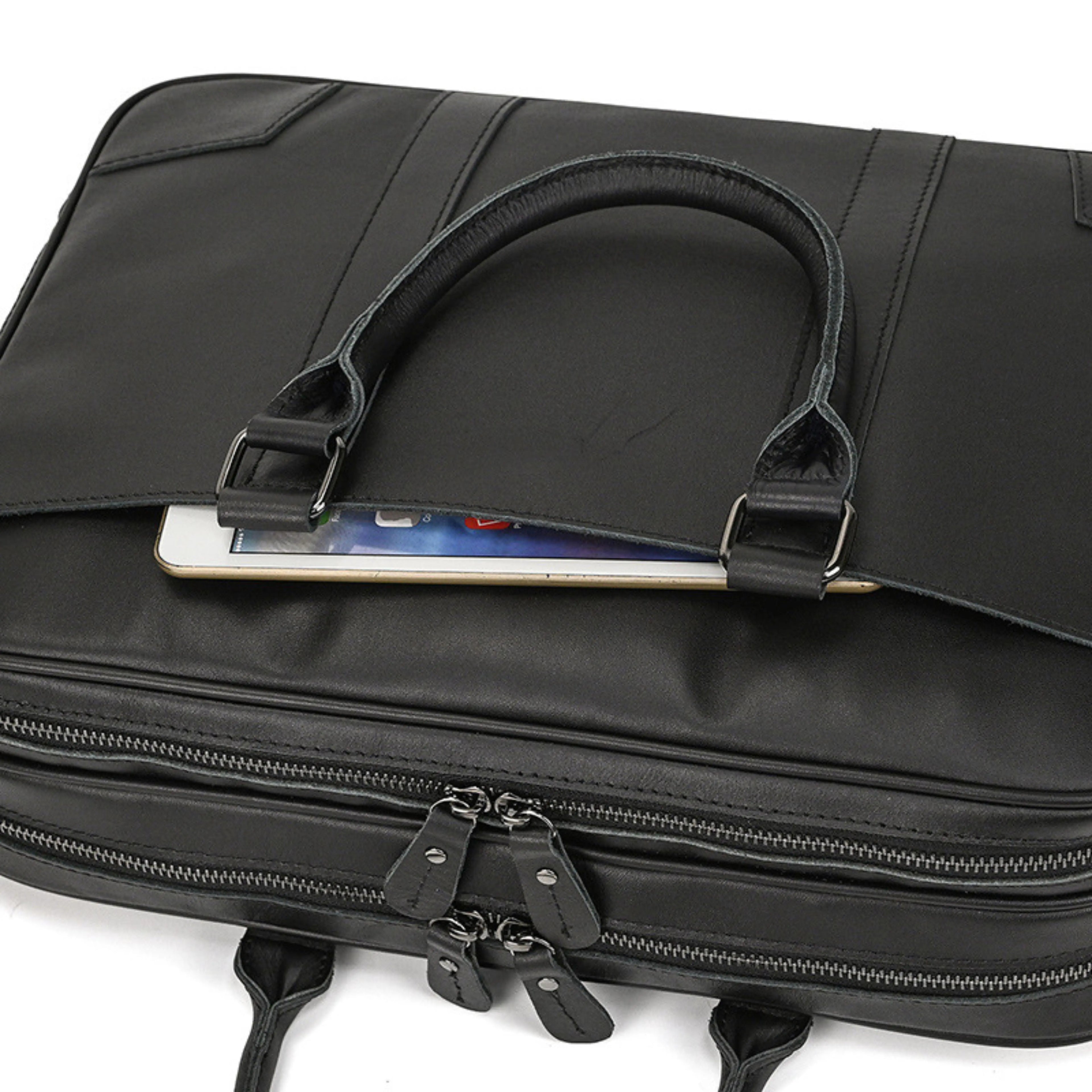 Leather Laptop Bag for Men - Mini Isaacare