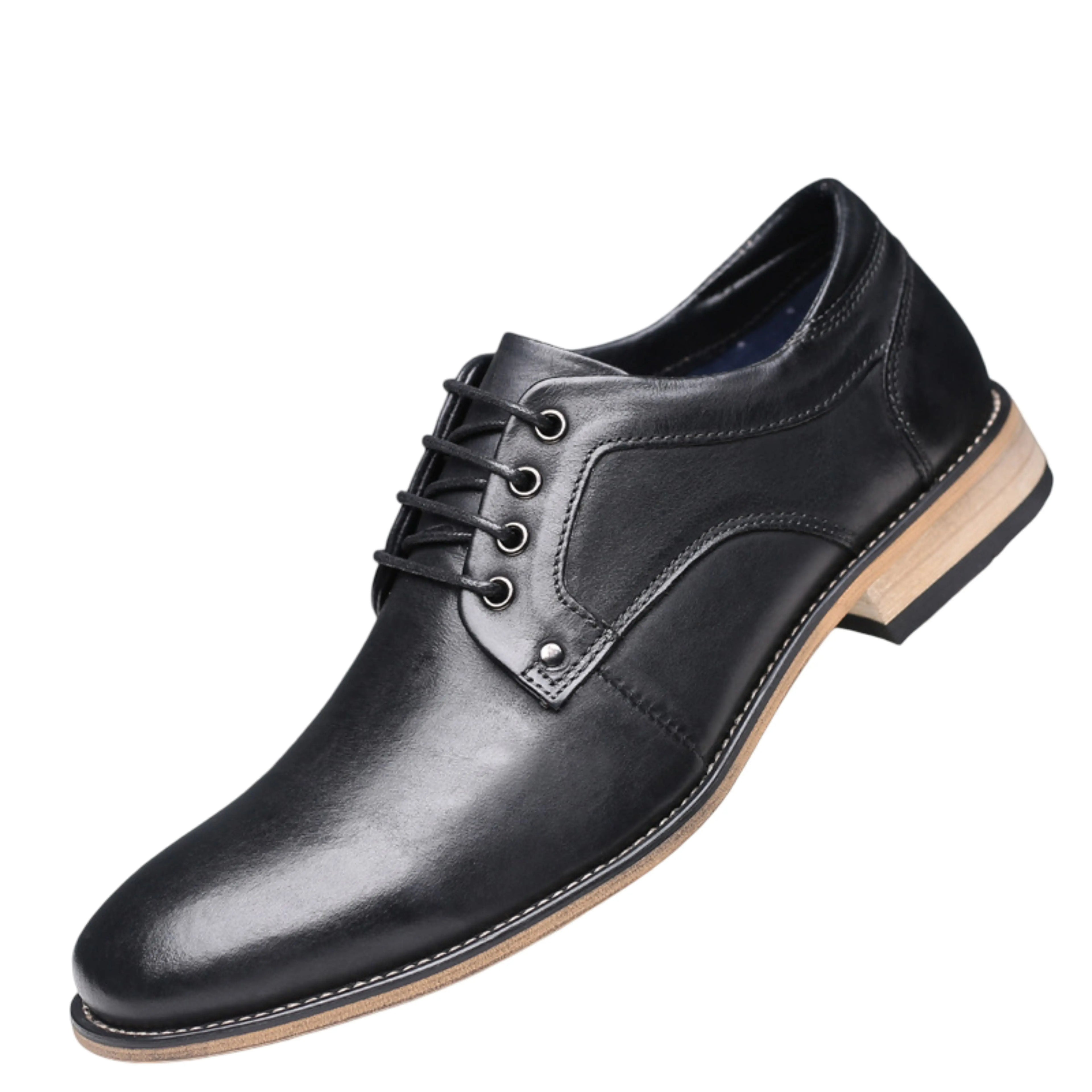 Men’s Genuine Leather Formal Shoes – Classic Oxford Dress Shoes for Business, Wedding & Office Wear, Handmade Premium Leather Footwear - Isaacare