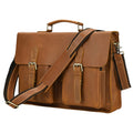 Men’s Leather Laptop Bag – Full Grain Leather Briefcase, Vintage Messenger Bag, Business Work Bag, Durable Office Satchel, Gift for Him - Isaacare