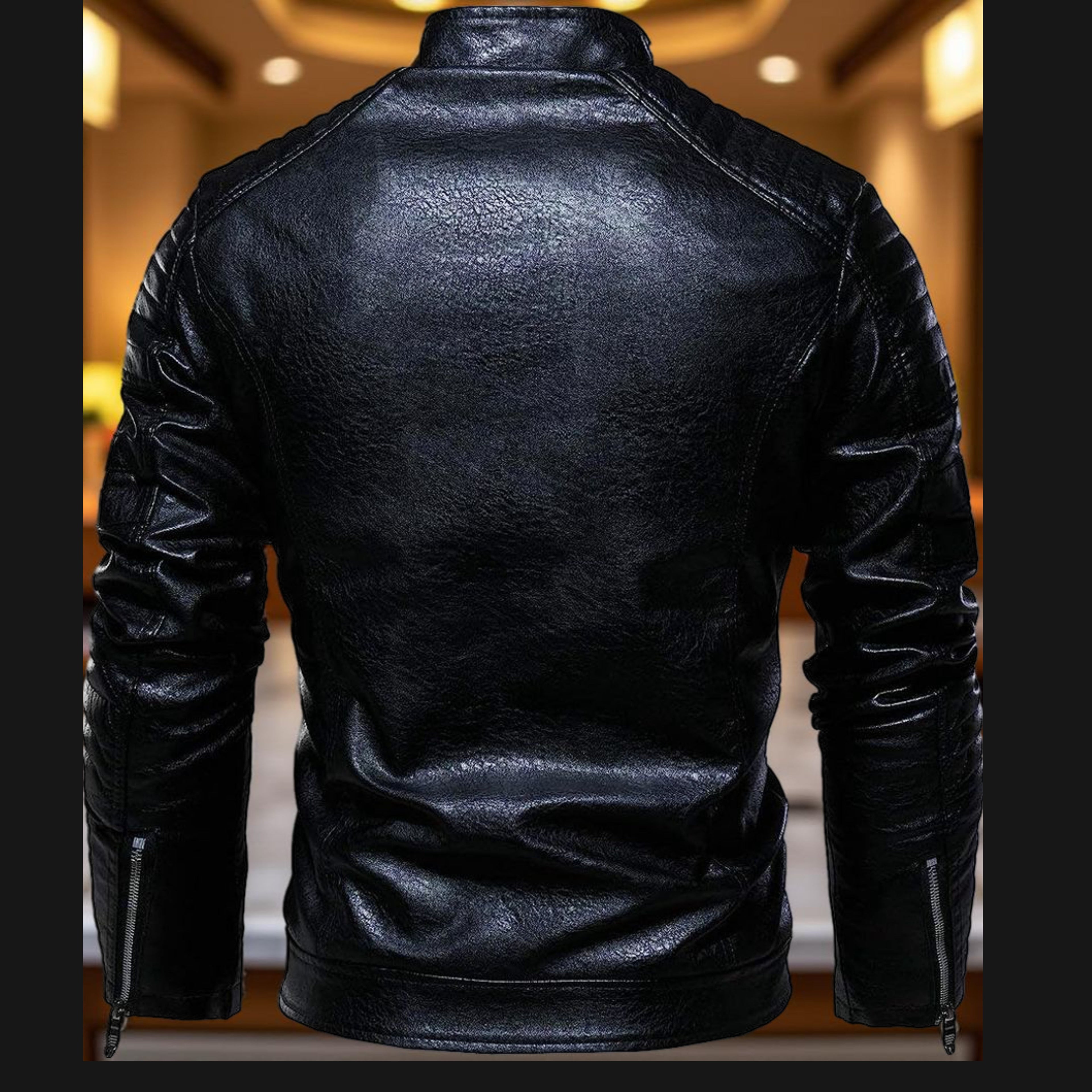 Men's PU Leather Jacket - Bo Katie Seth Best West Collect Isaacare