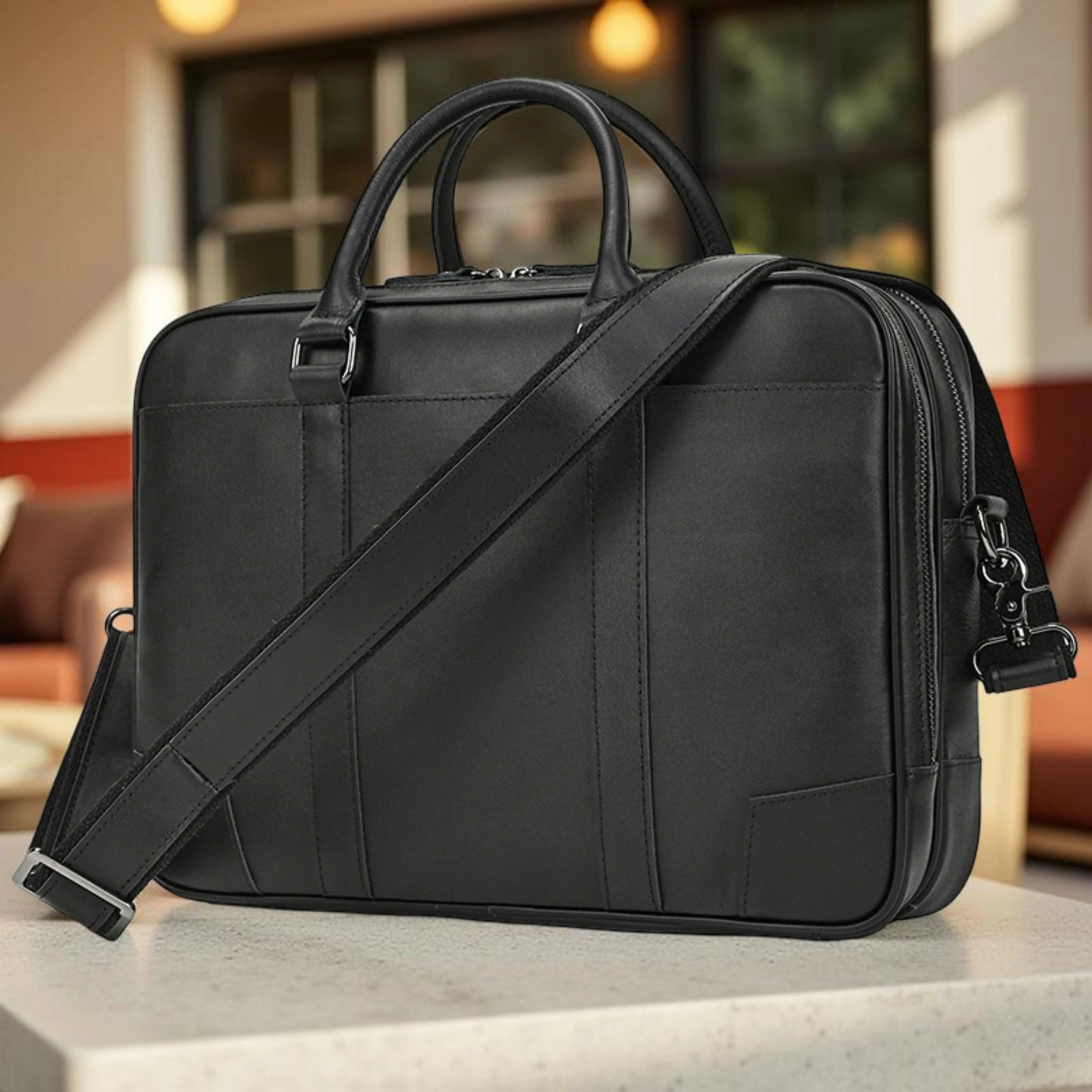 Leather Laptop Bag for Men - Mini - Isaacare