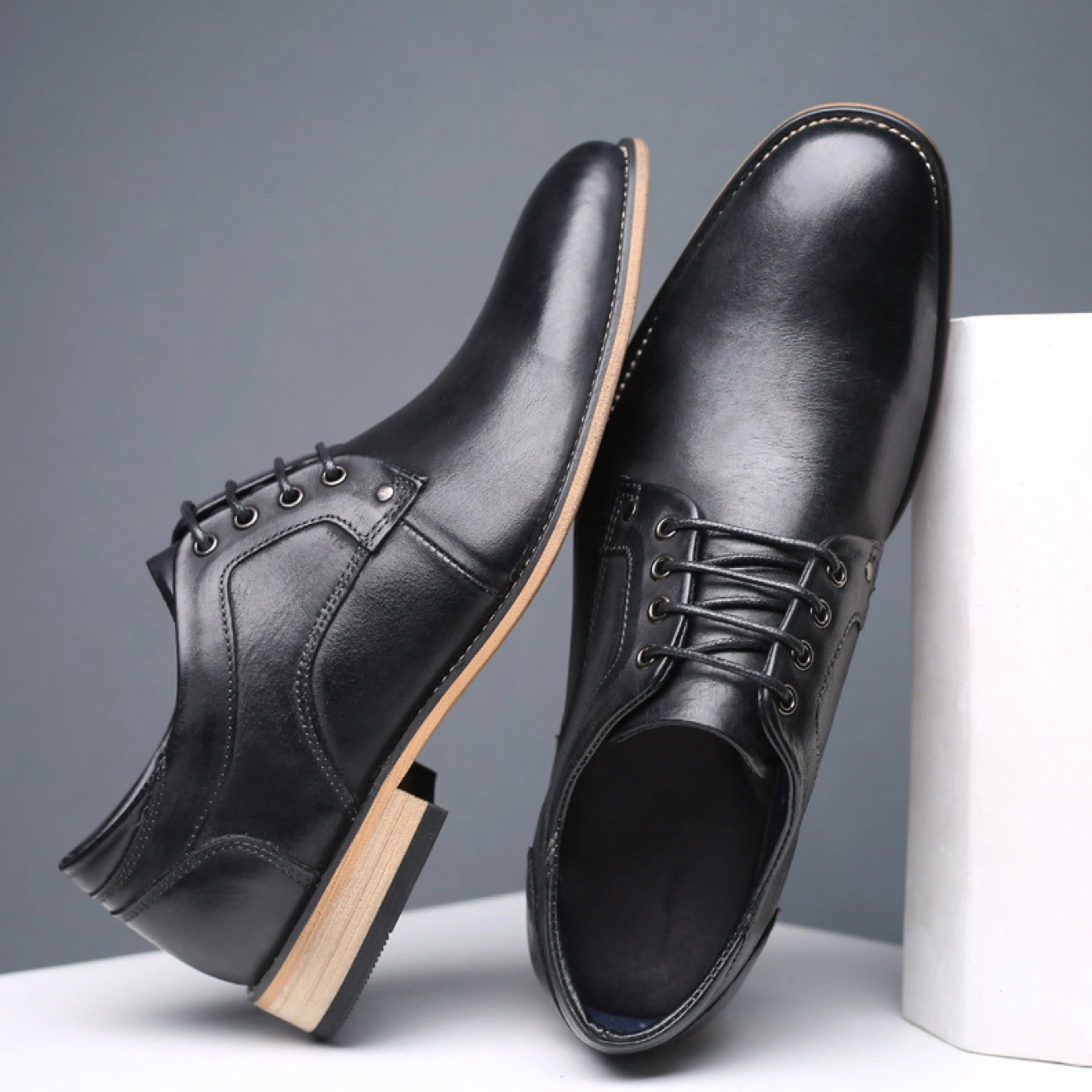 Men’s Genuine Leather Formal Shoes – Classic Oxford Dress Shoes for Business, Wedding & Office Wear, Handmade Premium Leather Footwear - Isaacare