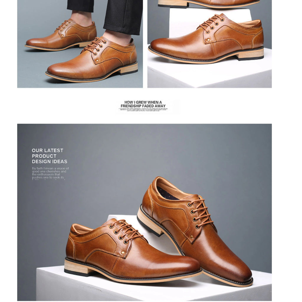 Men’s Genuine Leather Formal Shoes – Classic Oxford Dress Shoes for Business, Wedding & Office Wear, Handmade Premium Leather Footwear - Isaacare