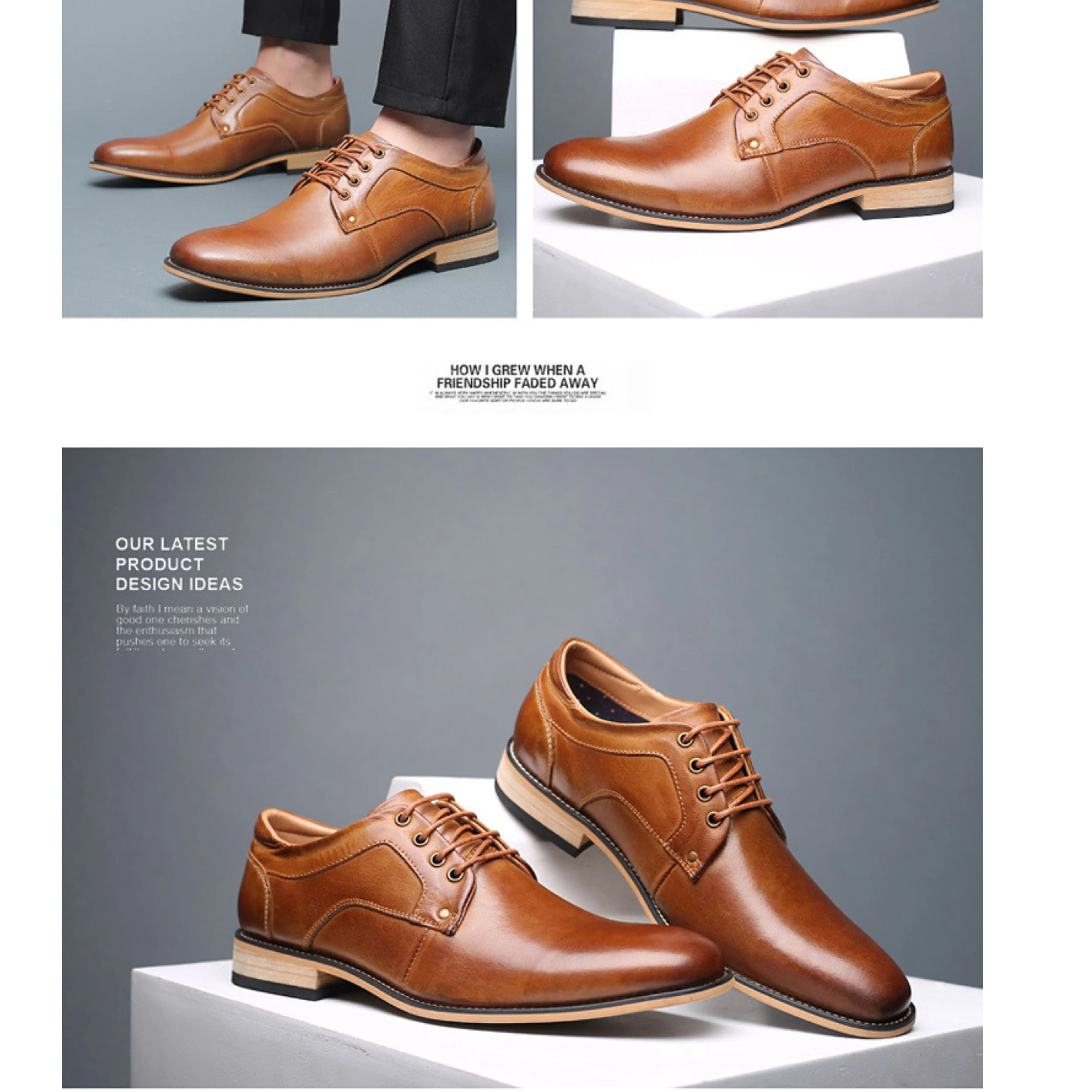 Men’s Genuine Leather Formal Shoes – Classic Oxford Dress Shoes for Business, Wedding & Office Wear, Handmade Premium Leather Footwear - Isaacare