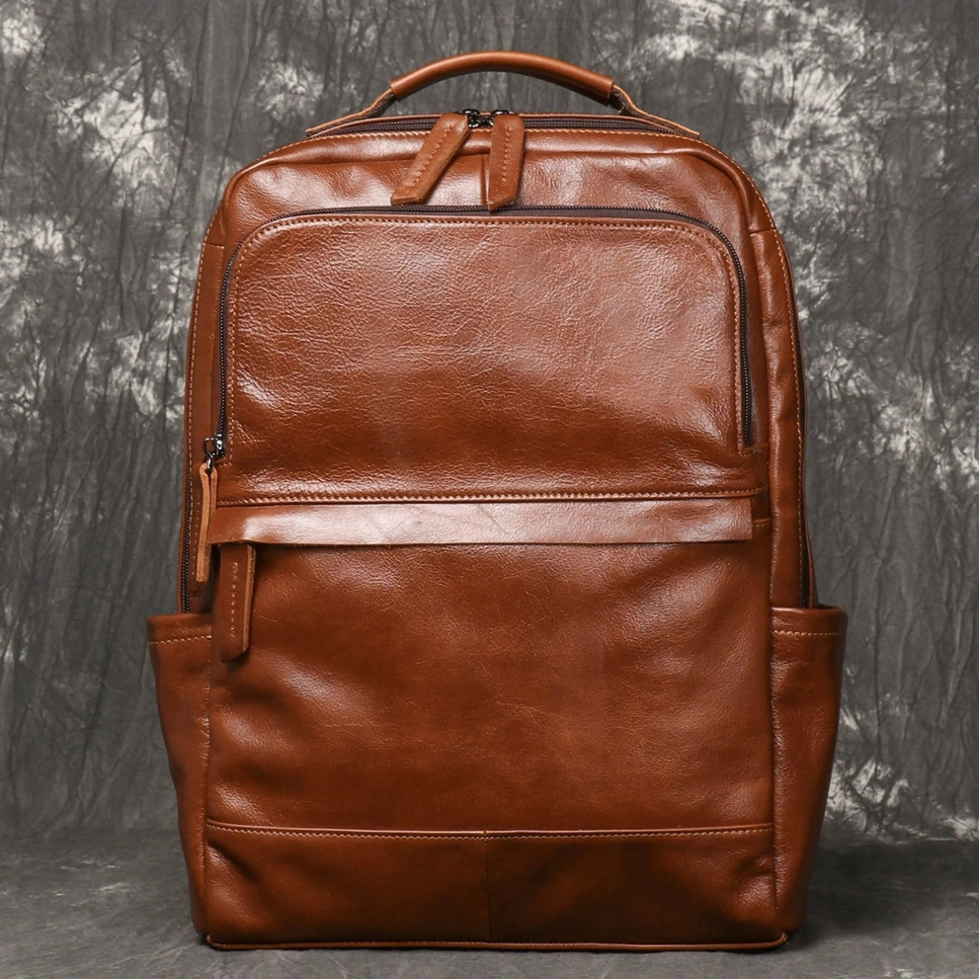Genuine Leather Backpack for Men & Women | Vintage Full Grain Leather Rucksack | Travel Laptop Bag | Handmade Durable School Work Backpack - Isaacare