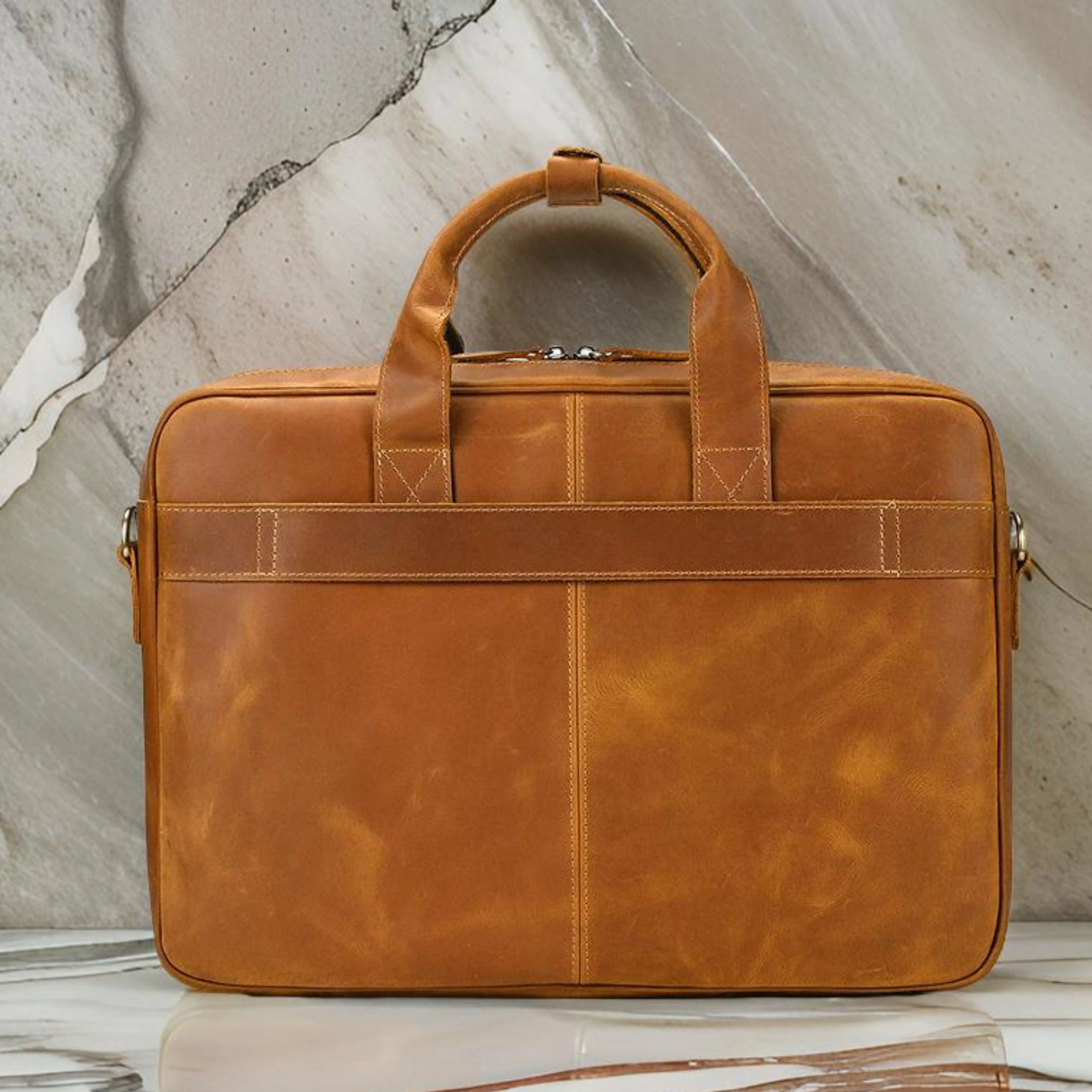 Leather Laptop Bag for Men - Large Capacity Isaacare