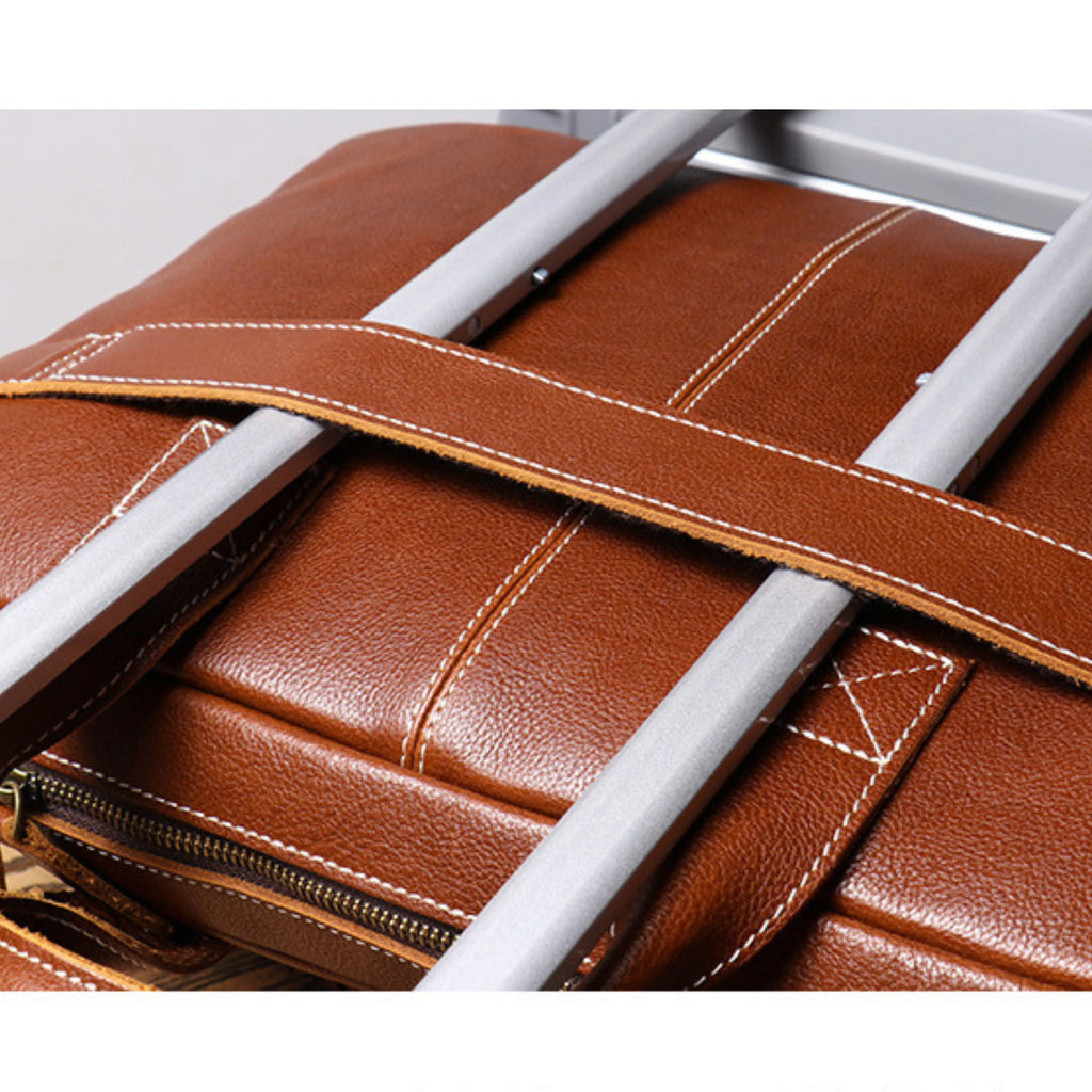 Men’s Leather Laptop Bag – Full Grain Leather Briefcase, Vintage Messenger Bag, Business Work Bag, Durable Office Satchel, Gift for Him Isaacare