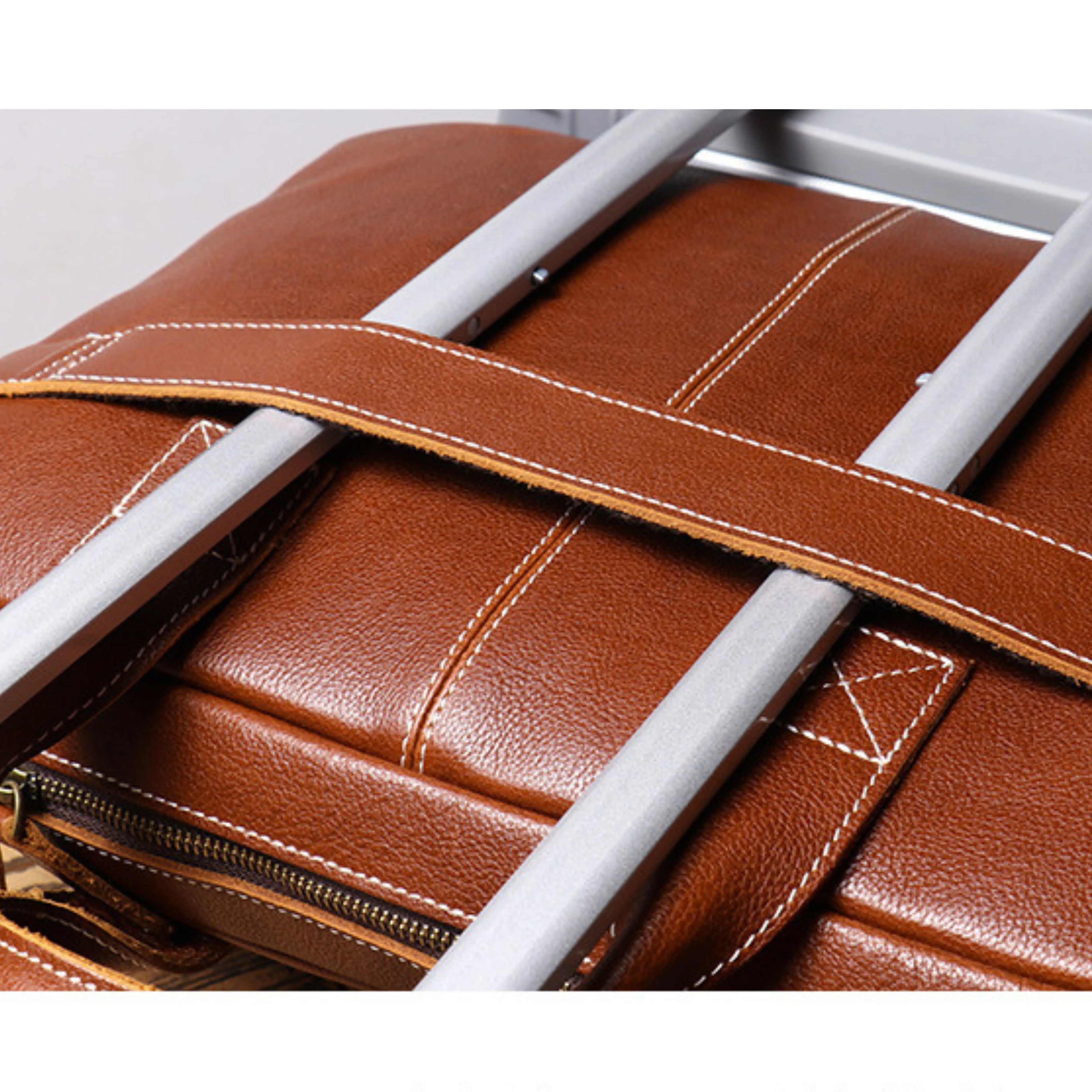 Men’s Leather Laptop Bag – Full Grain Leather Briefcase, Vintage Messenger Bag, Business Work Bag, Durable Office Satchel, Gift for Him Isaacare
