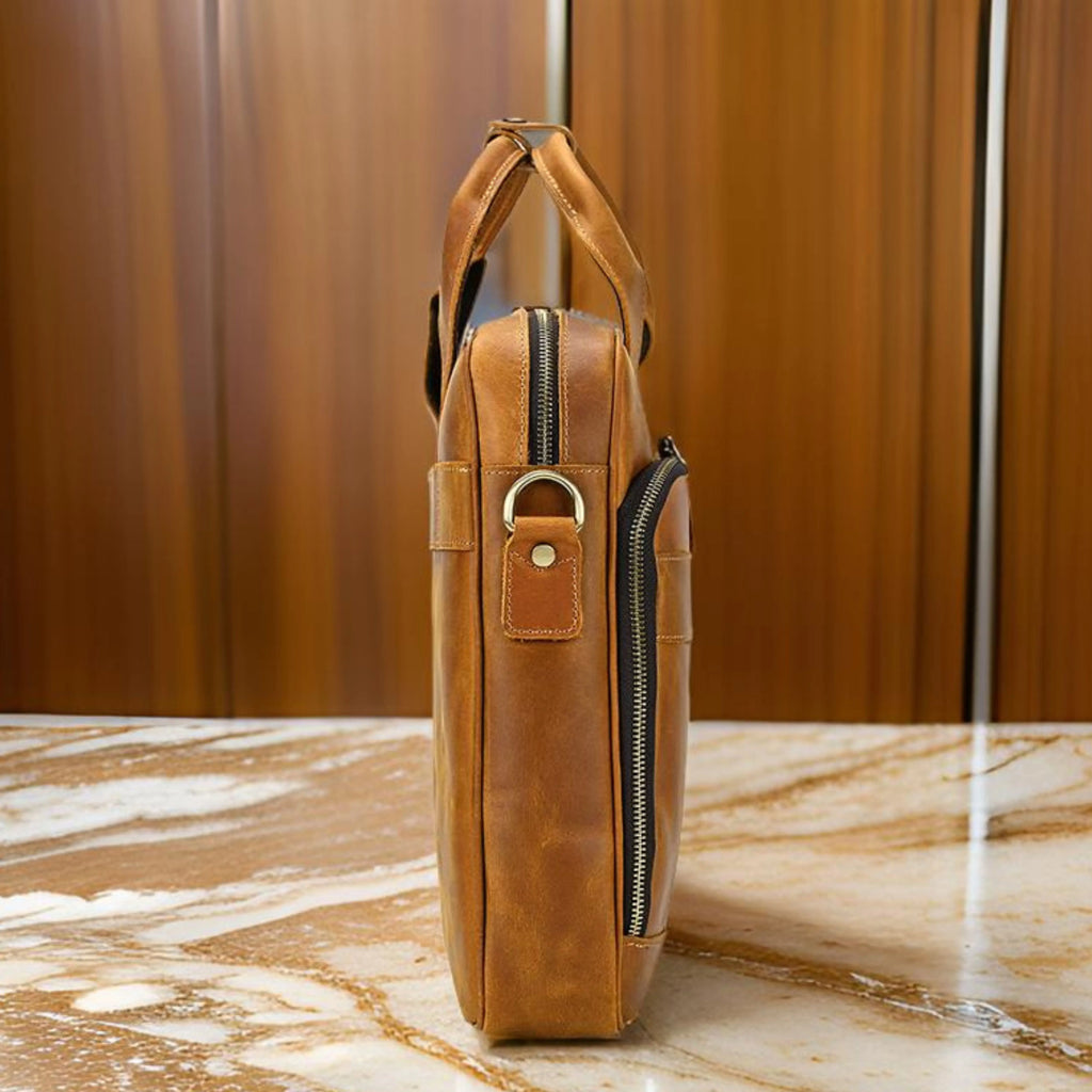 Leather Laptop Bag for Men - Large Capacity Isaacare