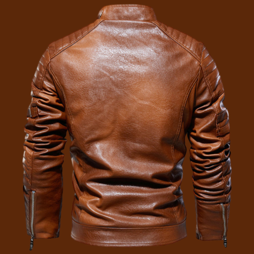Men's PU Leather Jacket - Bo Katie Seth Best West Collect Isaacare