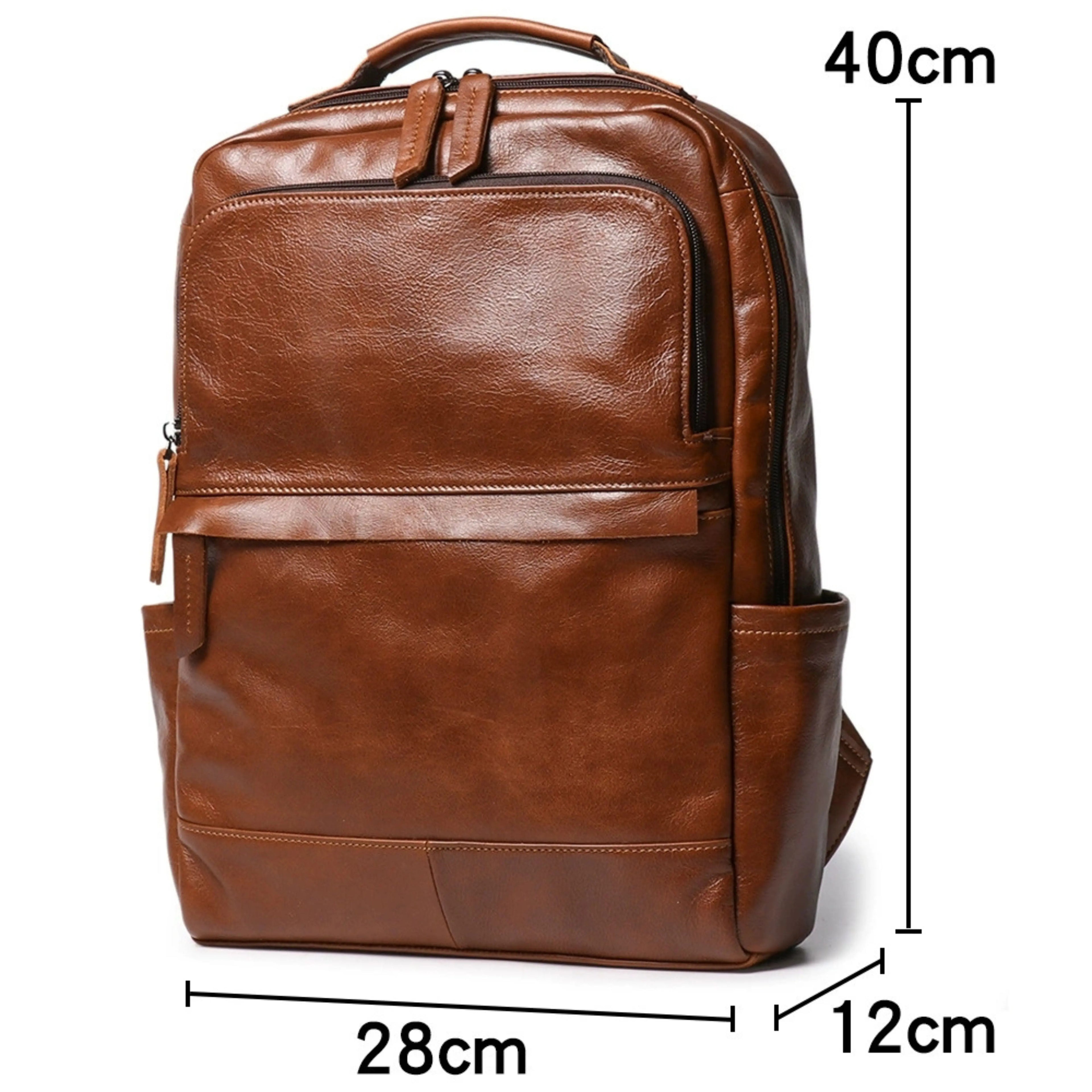 Genuine Leather Backpack for Men & Women | Vintage Full Grain Leather Rucksack | Travel Laptop Bag | Handmade Durable School Work Backpack - Isaacare