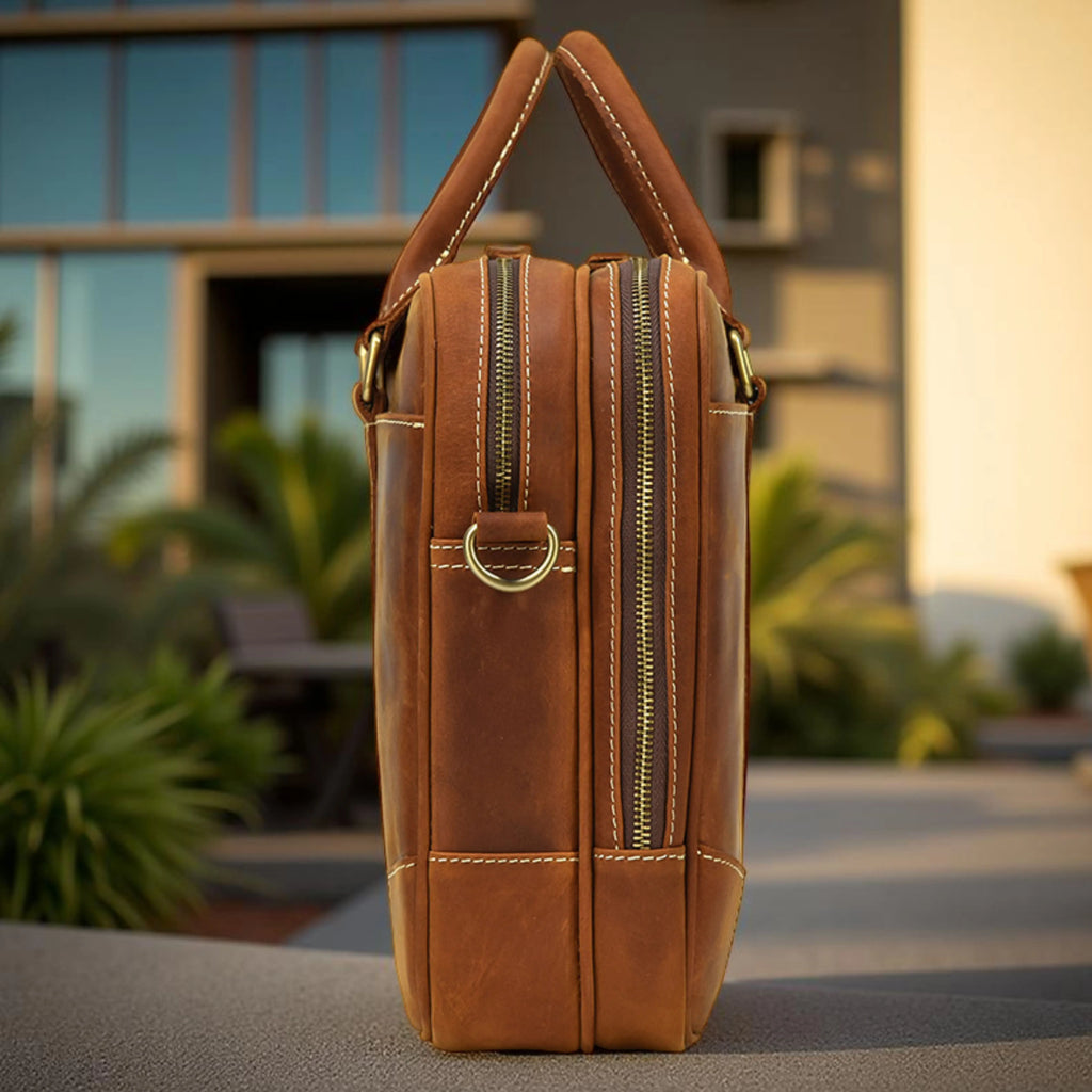 Leather Laptop Bag for Men - Mini Isaacare