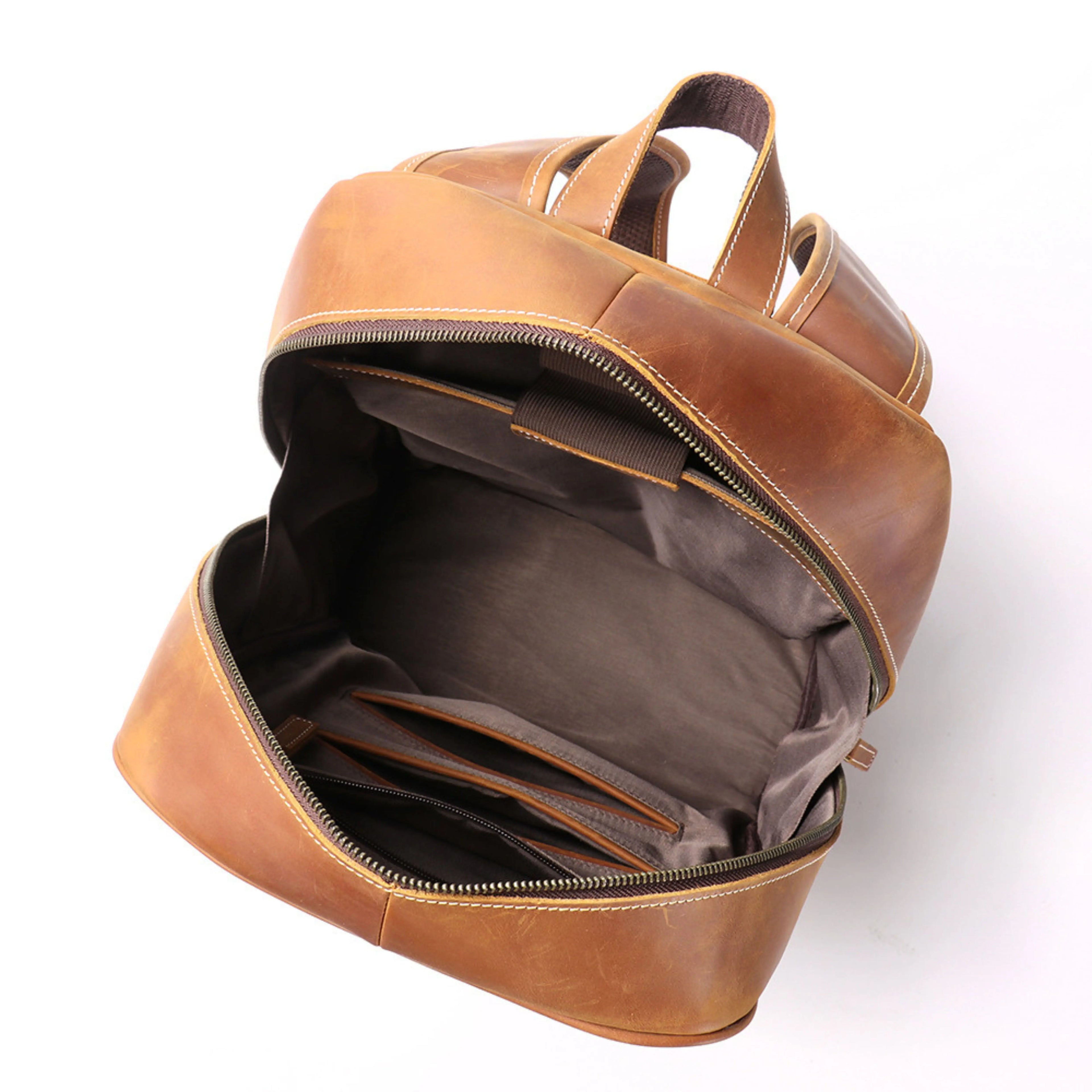 Genuine Leather Backpack for Men & Women | Vintage Full Grain Leather Rucksack | Travel Laptop Bag | Handmade Durable School Work Backpack - Isaacare