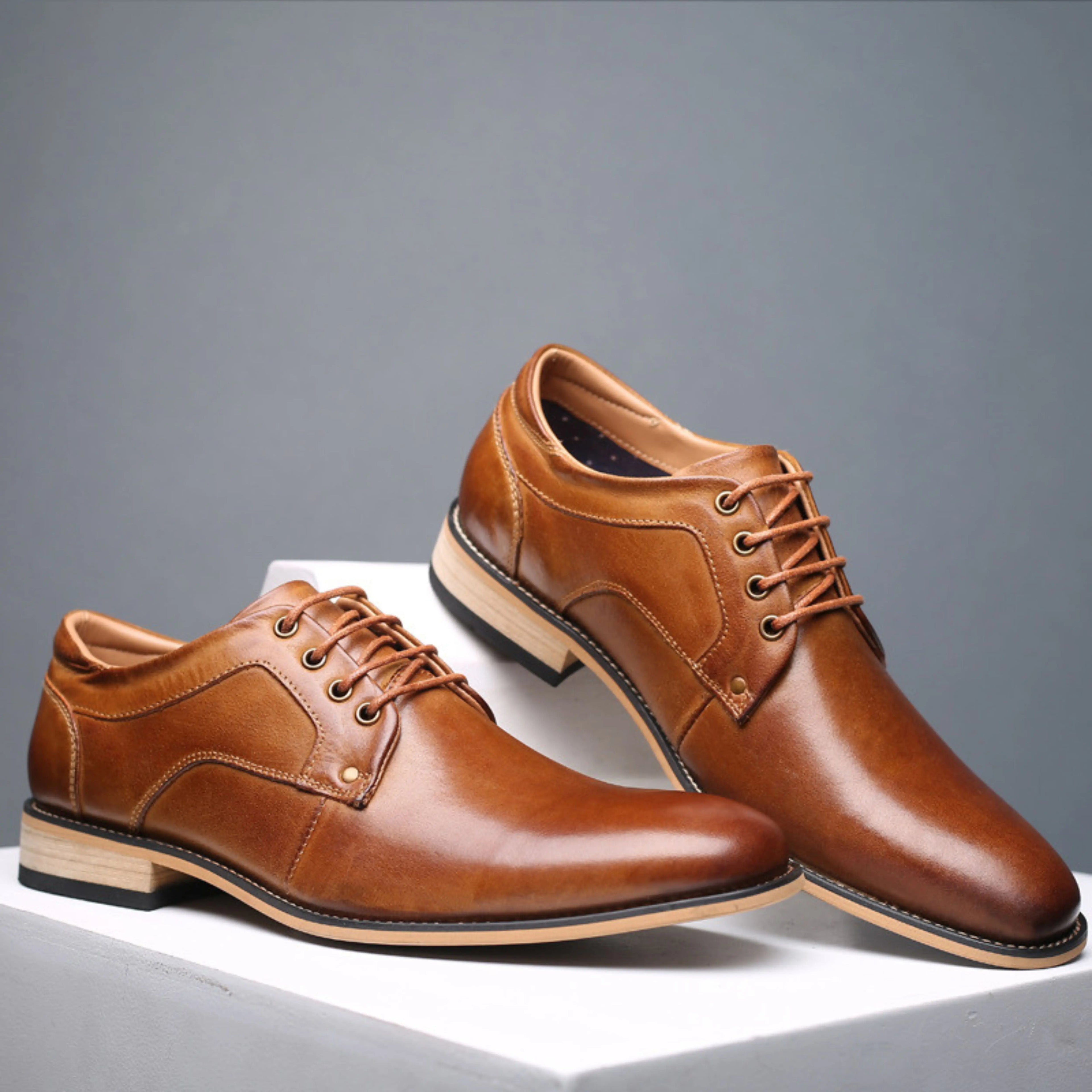 Men’s Genuine Leather Formal Shoes – Classic Oxford Dress Shoes for Business, Wedding & Office Wear, Handmade Premium Leather Footwear - Isaacare
