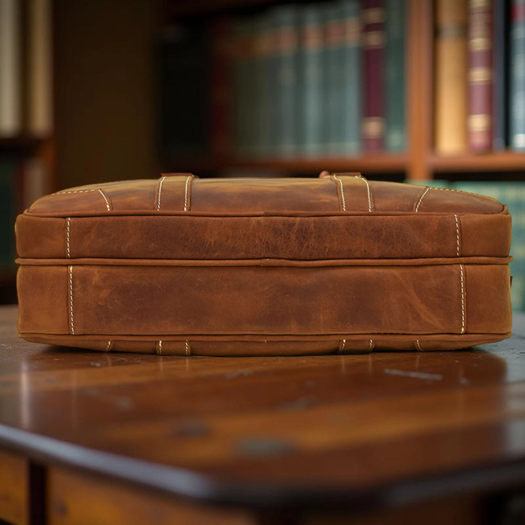 Leather Laptop Bag for Men - Mini Isaacare