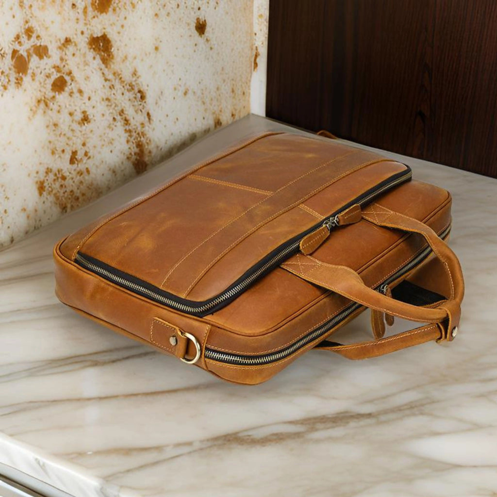 Leather Laptop Bag for Men - Large Capacity Isaacare