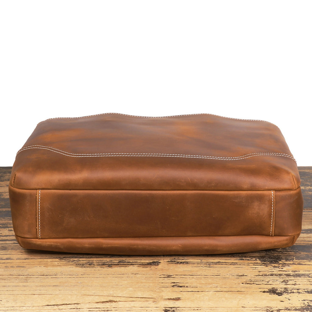 Men’s Leather Laptop Bag – Full Grain Leather Briefcase, Vintage Messenger Bag, Business Work Bag, Durable Office Satchel, Gift for Him Isaacare