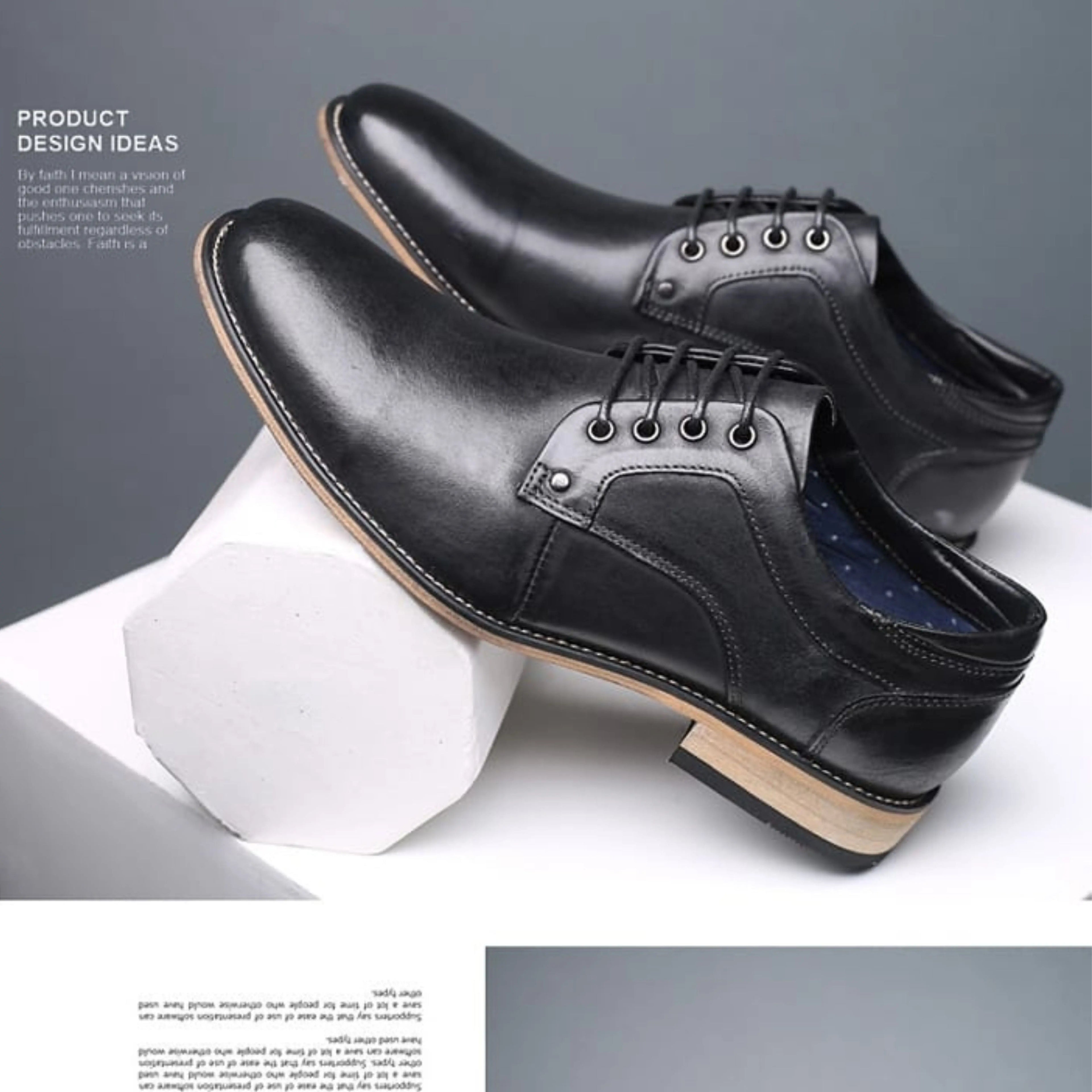 Men’s Genuine Leather Formal Shoes – Classic Oxford Dress Shoes for Business, Wedding & Office Wear, Handmade Premium Leather Footwear - Isaacare