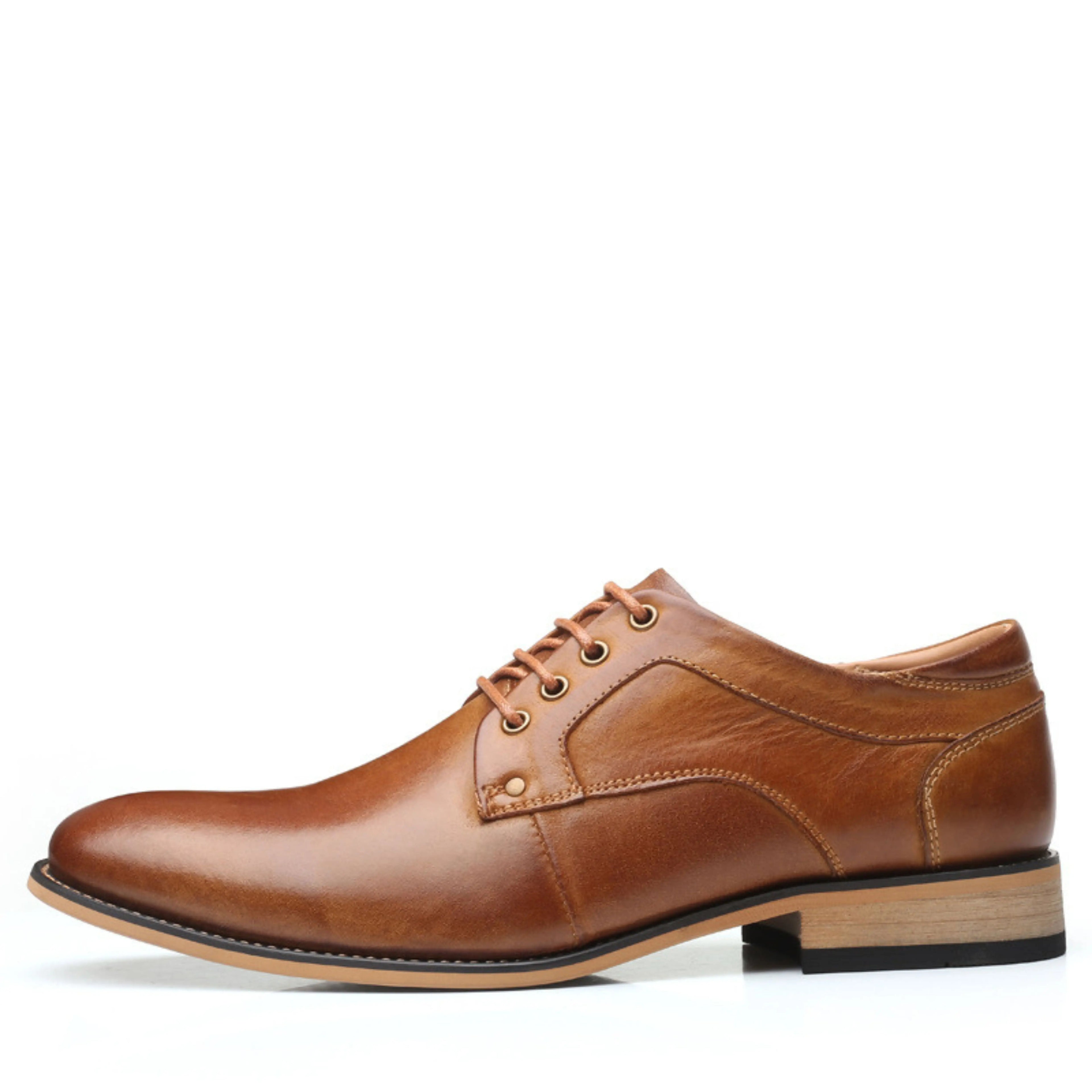 Men’s Genuine Leather Formal Shoes – Classic Oxford Dress Shoes for Business, Wedding & Office Wear, Handmade Premium Leather Footwear - Isaacare