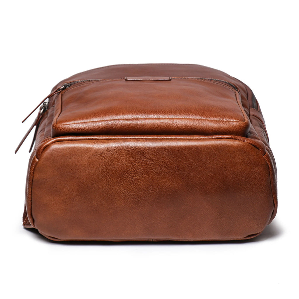 Genuine Leather Backpack for Men & Women | Vintage Full Grain Leather Rucksack | Travel Laptop Bag | Handmade Durable School Work Backpack - Isaacare