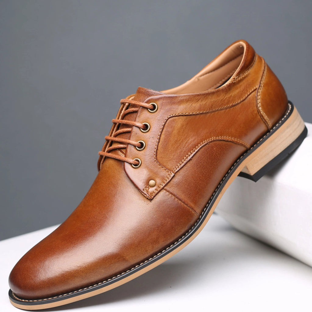 Men’s Genuine Leather Formal Shoes – Classic Oxford Dress Shoes for Business, Wedding & Office Wear, Handmade Premium Leather Footwear - Isaacare