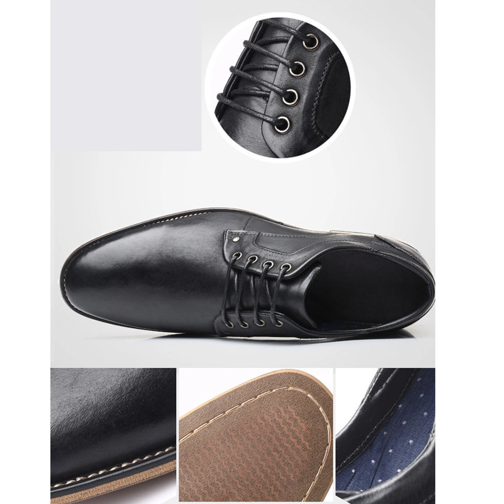 Men’s Genuine Leather Formal Shoes – Classic Oxford Dress Shoes for Business, Wedding & Office Wear, Handmade Premium Leather Footwear - Isaacare
