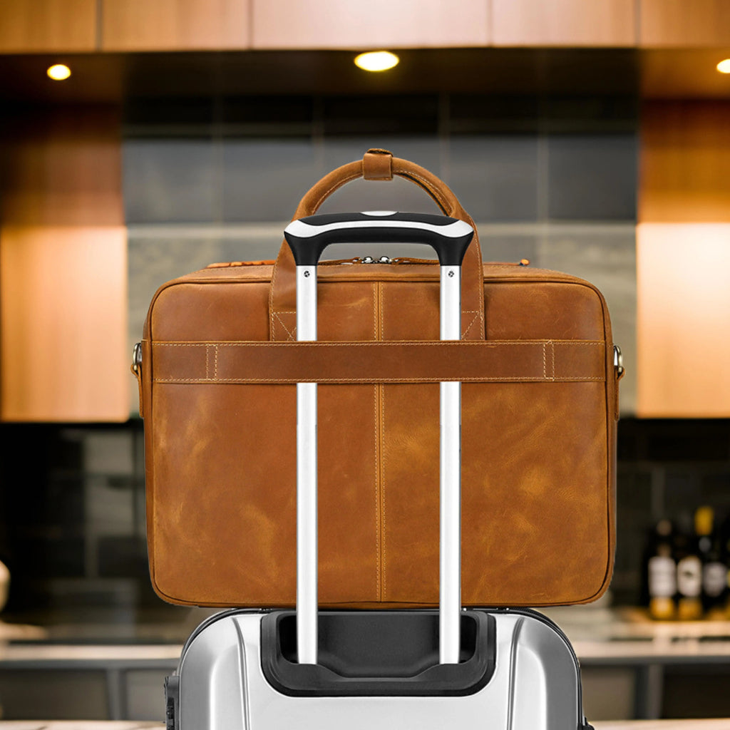 Leather Laptop Bag for Men - Large Capacity Isaacare